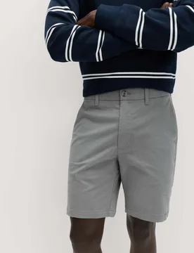 Pack Slim Fit Stretch Chino Shorts Ash Grey Mix male - M&S - FashionsVida