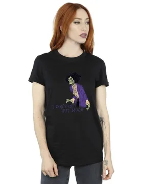 Women's Hocus Pocus Don´t Get Out Much Cotton Boyfriend T-Shirt in Black Size: 3XL - Black - Size: 3XL - Disney - FashionsVida