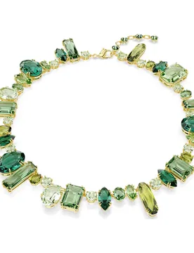 Collana Gema, Taglio misto, Verde, Finitura oro 18K OS - Swarovski - FashionsVida
