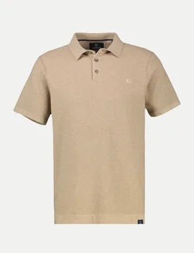 Polohemd in legerer Strickoptik Beige L - Lerros - FashionsVida