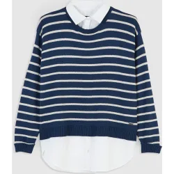 Jersey de mujer de punto con estampado de rayas