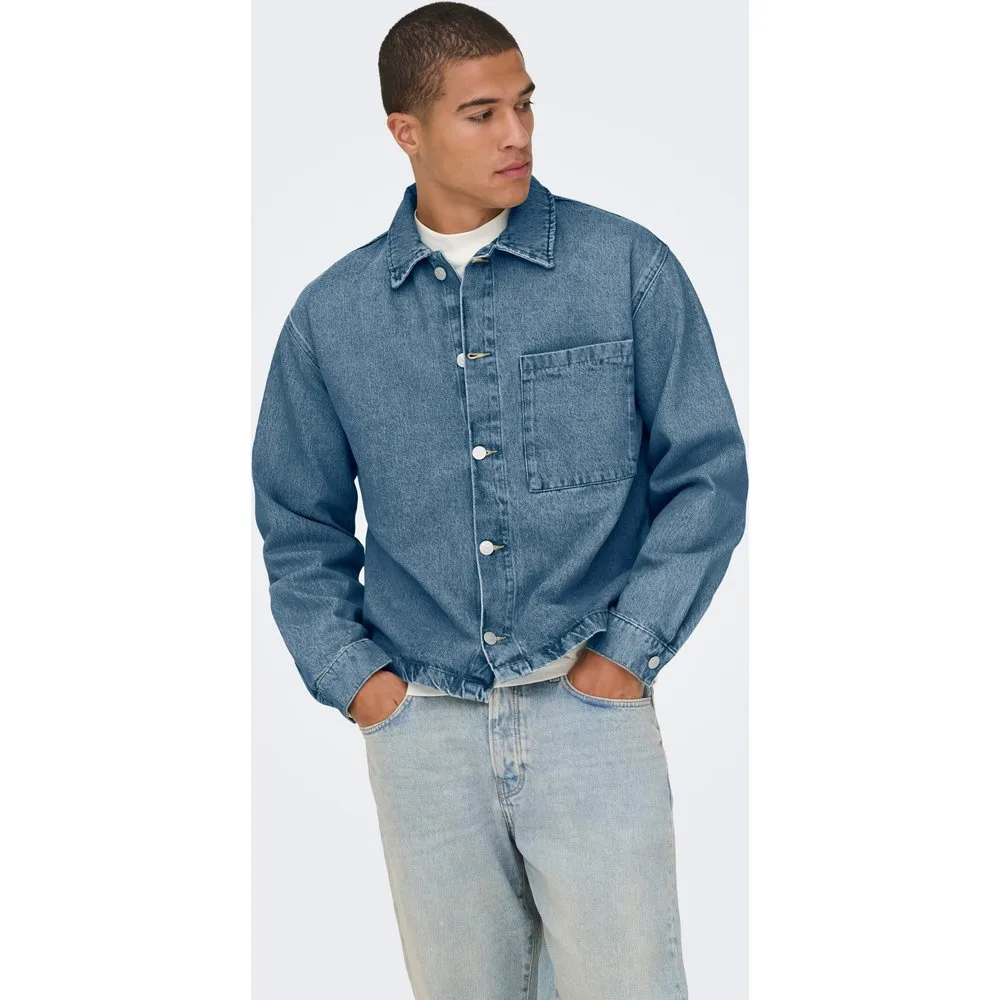 Only & Sons - Chaqueta vaquera de hombre con bolsillo frontal - Only & Sons - FashionsVida
