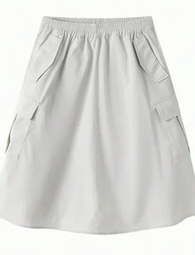 Falda casual de línea A con bolsillo utilitario de unicolor para niñas preadolescentes - Shein - FashionsVida
