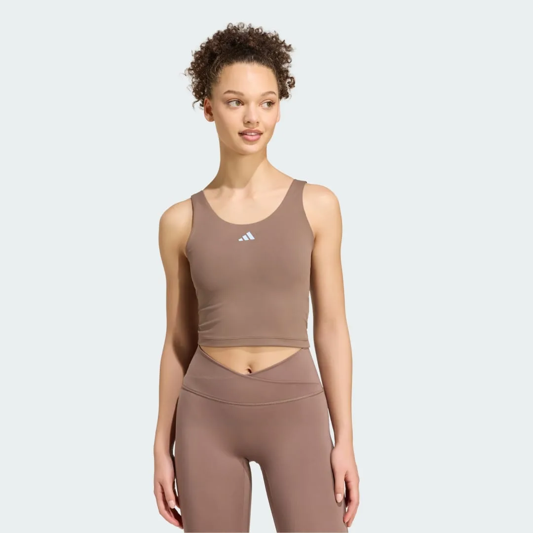 Canotta 3 Stripes Studio All Me Light Support S Earth Strata - Adidas - FashionsVida