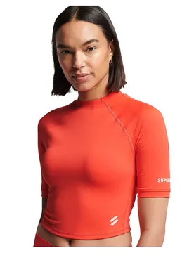 Maglietta A Maniche Corte Run 3/ Tight Crop Hot Coral M - Superdry - FashionsVida