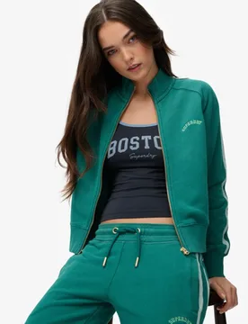 Superdry Damen Essential Logo Trainingsjacke Green - Größe: 36 - 74.99 - FashionsVida