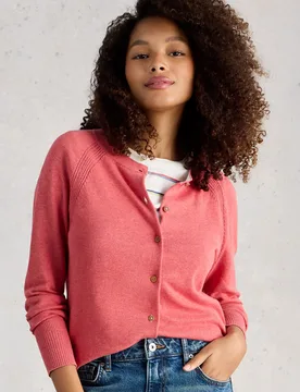 Lulu Organic Cardi - Mid Pink - White stuff - FashionsVida