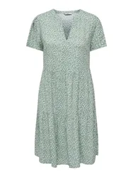 Kurzes Kleid - Onlzally Life S/S Thea Dress NOOS - XS bis S - für Damen - Größe XS - grün/weiß - Frauen - female
