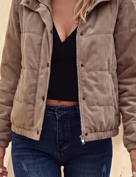 Abrigo acolchado con botones a presión ropa de invierno XXL - Shein - FashionsVida
