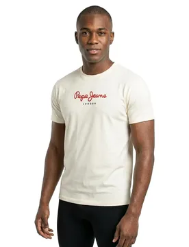 Maglietta A Maniche Corte Eggo Ivory White S - Pepe jeans - FashionsVida