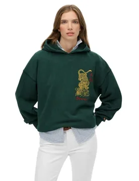 Sweat à Capuche Tokyo Narrative Oversized Enamel Green L - Superdry - FashionsVida