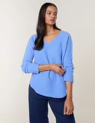 Soft Touch V-Neck Jumper - ONE / DENIM - female