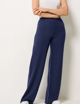 Women's Tall Wide Leg Trousers in Mid Navy Size: 12L - Mid Navy - Size: 12L - Long tall sally - FashionsVida
