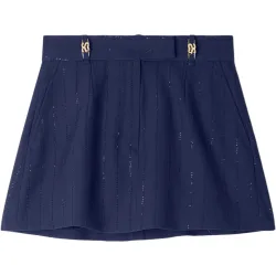 Falda pantalón acampanada con rayas verticales y lentejuelas