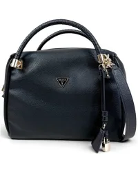 Borsa Danya Satchel Donna Nero in Materiale Sintetico con Logo Frontale