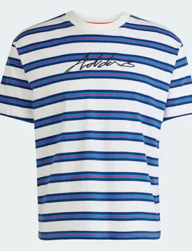 Americana Striped T-Shirt XS White - Adidas - FashionsVida