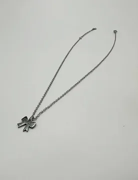 Women's Mini Bow Pendant Necklace in Silver - Silver - Size: One Size - SVNX - FashionsVida