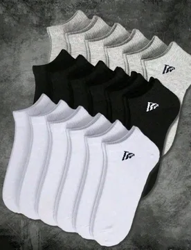 Pares de calcetines deportivos unisex, calcetines cortos blancos/negros/grises, calcetines invisibles, moda minimalista, adecuados para uso casual dia - Shein - FashionsVida