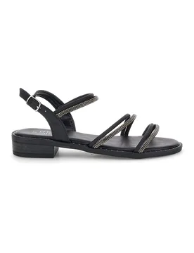 Sandali neri con cinturino e dettagli luminosi PREA123 36 - MON DIEU - FashionsVida