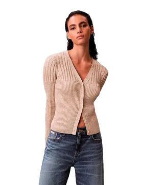 Jeans Cardigan Lv07e331g Tuscan Beige Space Dye 2XS - Calvin Klein - FashionsVida