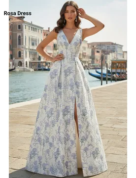Line A Elegant Party Dresses Customized Sleeveless V-neck Side Slit Special Occasion Weddings Events - Aliexpress - FashionsVida