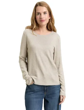 T-shirt à Manches Longues 1049492 Dark Clouds Grey Melange M - Tom tailor - FashionsVida