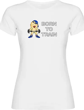 T-shirt à Manches Courtes Born To Train White XL - Kruskis - FashionsVida