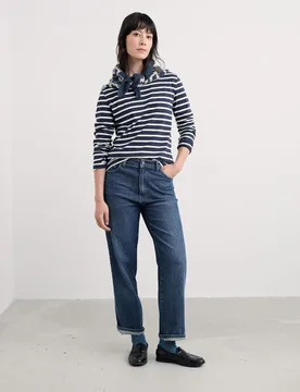 Cotton Striped Top Navy Mix female - Seasalt cornwall - FashionsVida