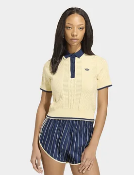Womens Polo Cali Cable Knit - Giallo, giallo giallo Donna taglia 2XL - Adidas - FashionsVida