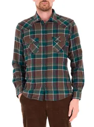 SUN68 Camicia a quadri MARRONE L
