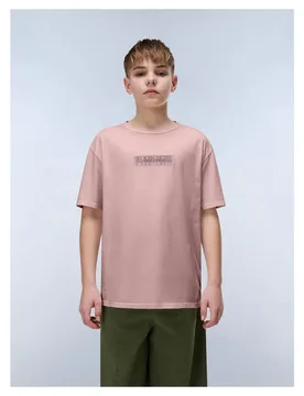 Maglietta A Maniche Corte New Box Logo Pink Woodrose 6 Anni - Napapijri - FashionsVida