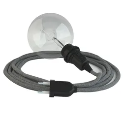 Cables Lampe Suspendue Pour Abat-jour Rn02 3 M Grey / Black One Size