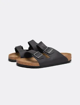 Unisex Arizona Sandals In Black Leather - Size Uk 11.5 - Birkenstock - FashionsVida