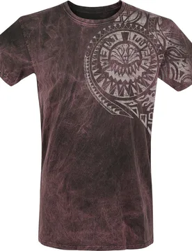 T-Shirt - Burned Magic - S bis 4XL - für Männer - Größe XL - bordeaux - Männer - male - Outer Vision - FashionsVida