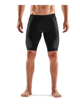Mens Skinny Fit Biking Shorts In Black - Size X-Large - Skins - FashionsVida