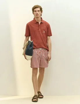 Bañador de rayas terracota - Dustin - FashionsVida