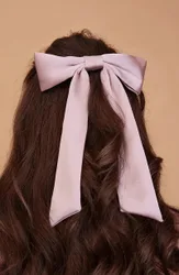 Hair Bow in Satin - Rose Pink Satin
