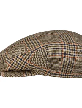 Larkhaven Check Driver Flat Cap by - beige-blue - Size: XL (61-62 cm) - Balmoral - FashionsVida
