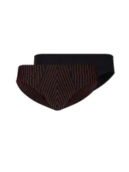 Brasil-Slip 2er Pkg. MICRO MULTIPACK blackflamestripes selection dunkelrot S herren