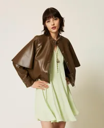 Twinset Blouson cape effet cuir