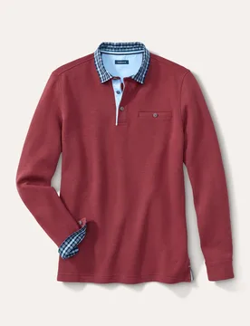Hemdpullover 2.0, noch offen: Größenlauf, Farbe Rot, 58/60, extra weich verstellbare Hemden-Manschette Herren - Walbusch - FashionsVida