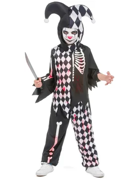 Horrorclown-Kostüm für Jungen schwarz-weiss-rot - male - KARNEVAL-MEGASTORE - FashionsVida