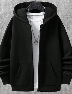 Chaqueta casual para niños y jóvenes, abrigo de invierno con capucha y cremallera, sudadera, escuela, prendas superiores de invierno, escuela, otoñ - Shein - FashionsVida