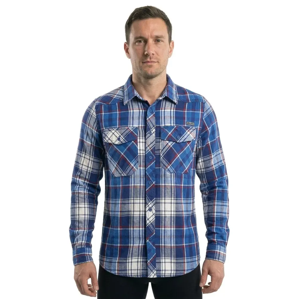 Camicia A Maniche Lunghe Check Navy L - Brandit - FashionsVida