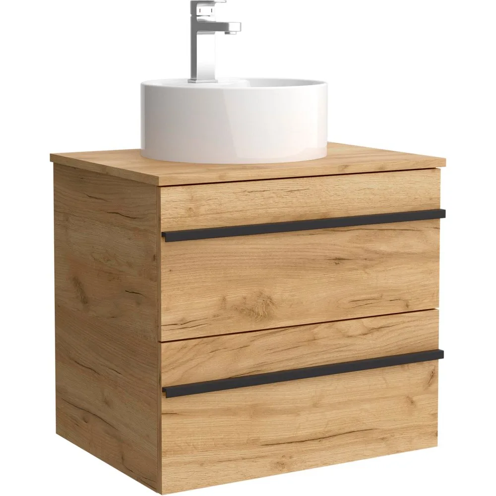 Mueble de baño con 2 cajones y lavabo sobre encimera Born - Salgar - FashionsVida