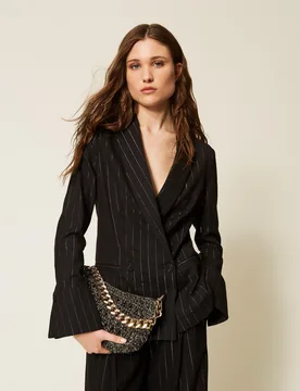 Twinset Blazer à rayures lurex - TWINSET - FashionsVida
