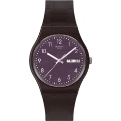 Reloj unisex weaving wonders con correa de silicona marrón