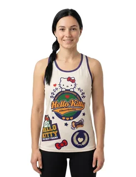 Maglietta Senza Maniche Hello Kitty Cheerleading Beige S - OTSO - FashionsVida
