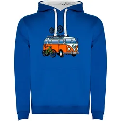 Felpa Con Cappuccio Hippie Van Mtb Two-colour Royal Blue / White
