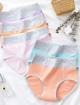 Paquete de 5 bragas moldeadoras transpirables con cintura media para mujeres - Shein - FashionsVida